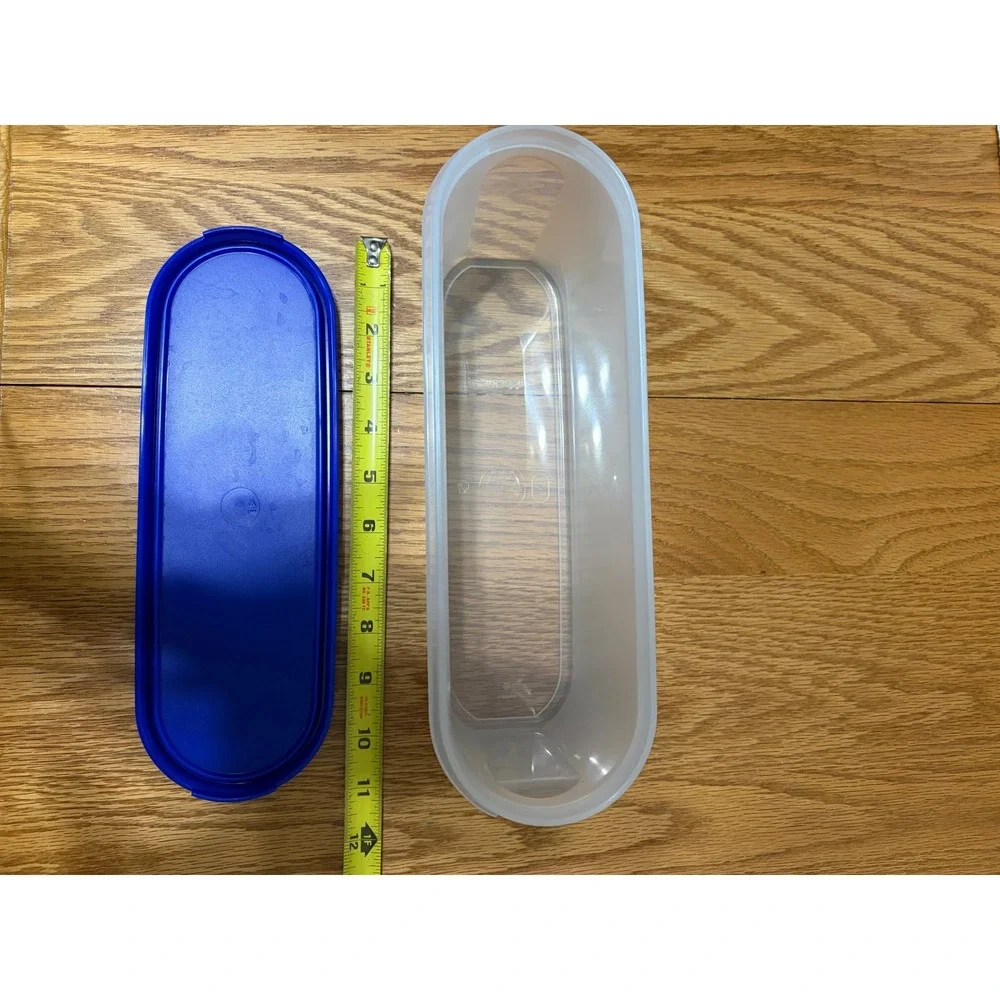 Tupperware Modular Mates Oval 2 Blue Seal Clear Storage Container 1612 1613